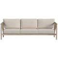 Sofa tapicerowana o harmonijnych proporcjach z oszczednym detalem w odcieniu bieli